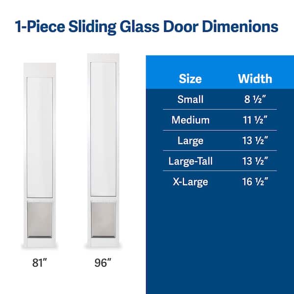 10-1/4 in. x 16-3/8 in. Large White Freedom Patio Panel (76 in. to 81 in.) Pet Door