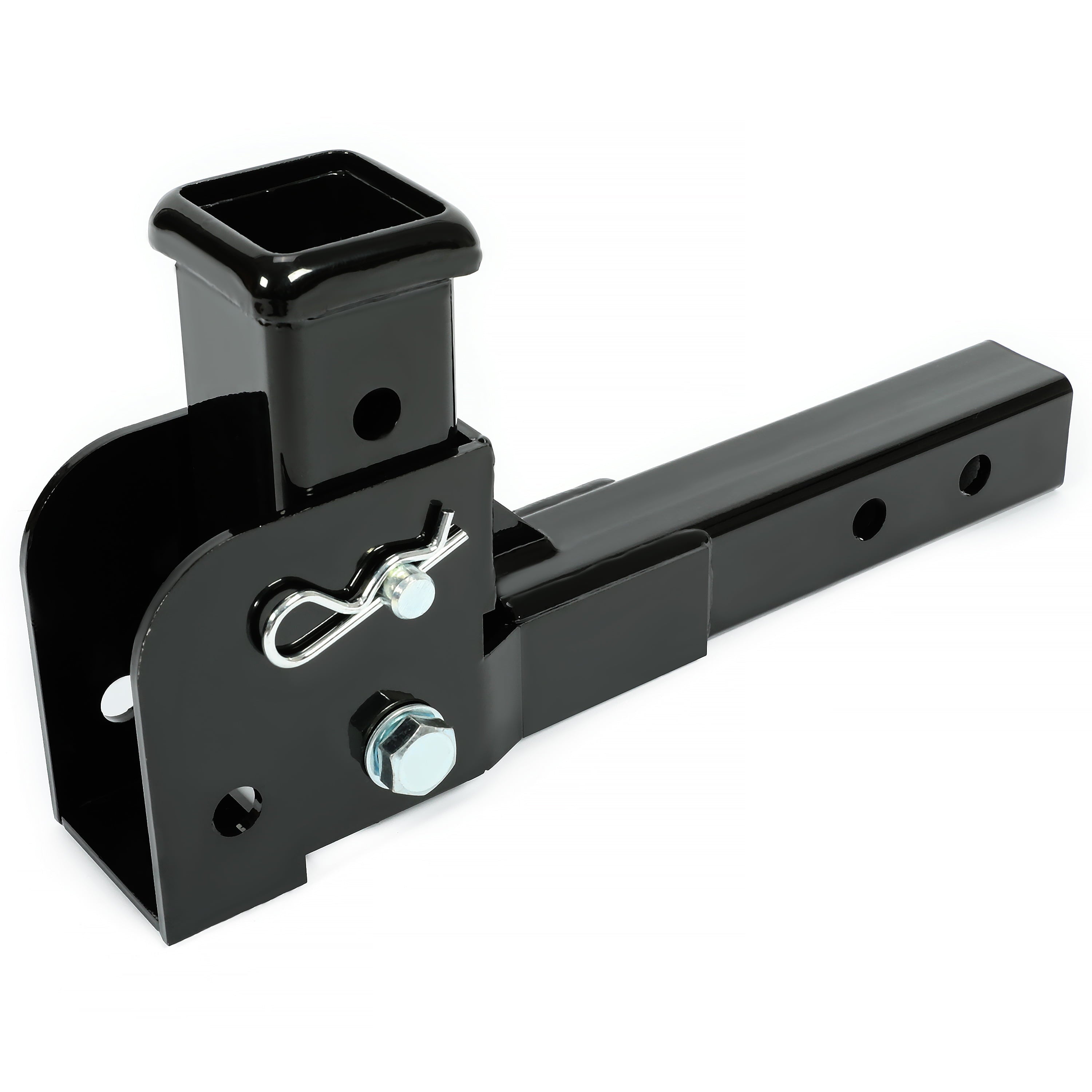 Kojem Folding 2” Trailer Hitch Mount Receiver Up to 500 Pounds Tongue Weight Wheelchair Cargo Carrier Steel Black