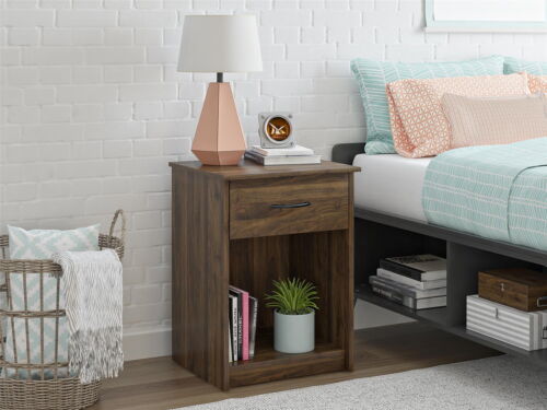 Classic Nightstand with Drawer, Walnut