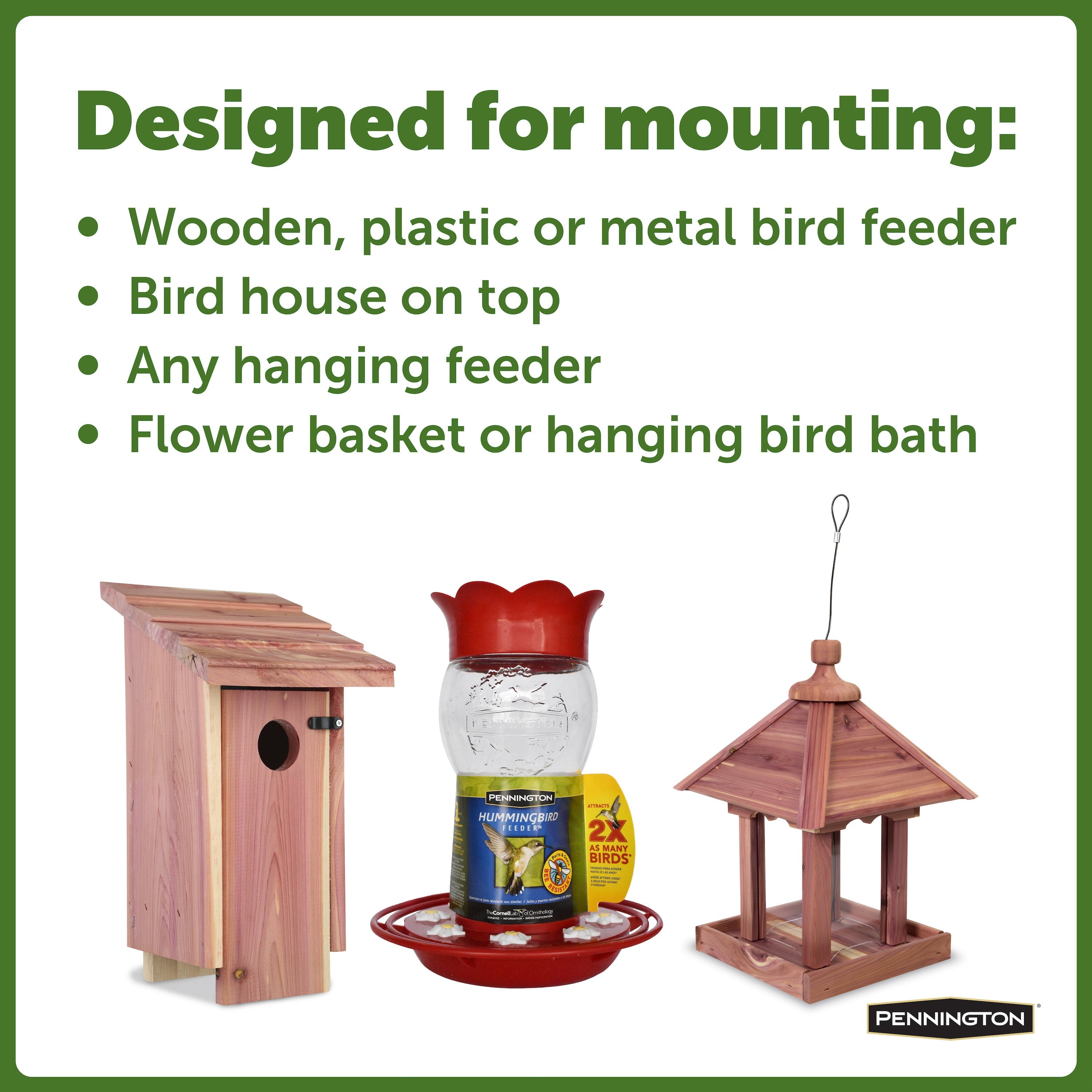 Pennington Premium Wild Bird Feeder Pole Plus, 5 feet Installed Height, Black