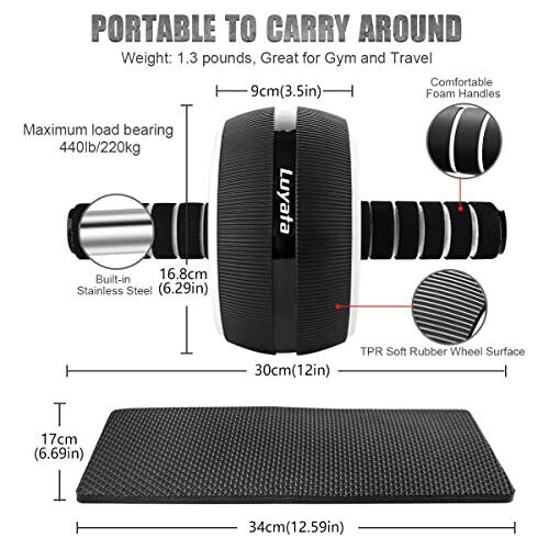 Ab Roller Wheel, 10-In-1 Ab Exercise Wheels Kit with Resistance Bands, Black