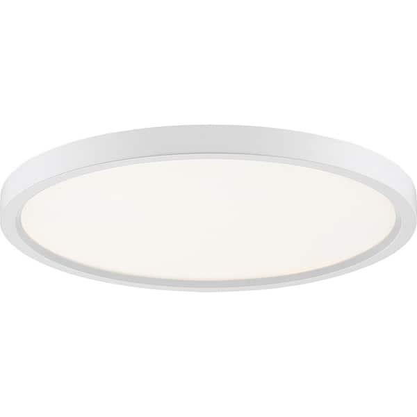 Outskirts 15 in. White Lustre LED Flush Mount