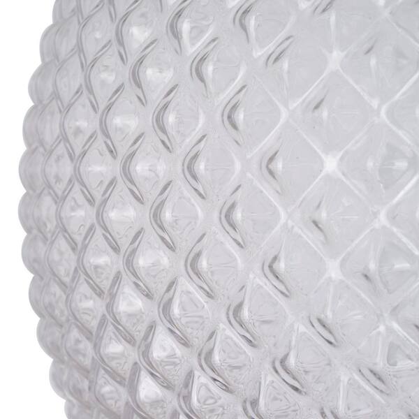 Walsh 8 in. 1-Light Antique Brass Flush Mount with Prismatic Glass Shade