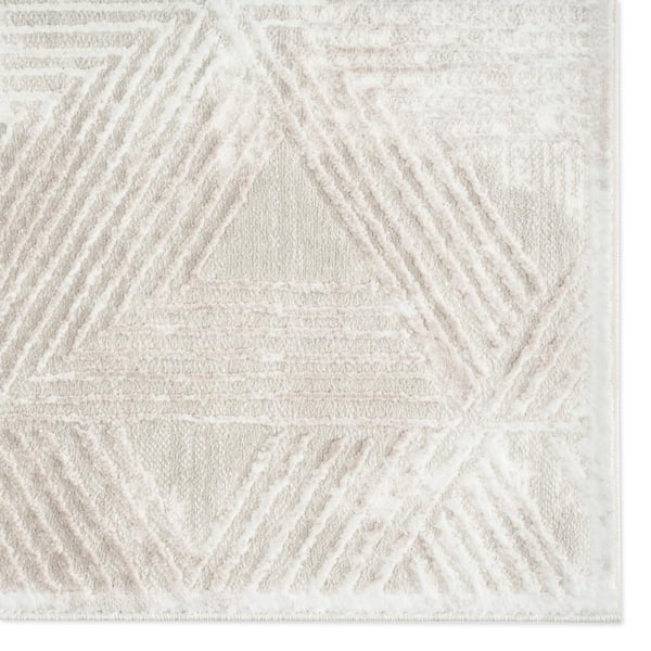 Bazaar Zen Cream 8 ft. x 10 ft. Abstract Area Rug