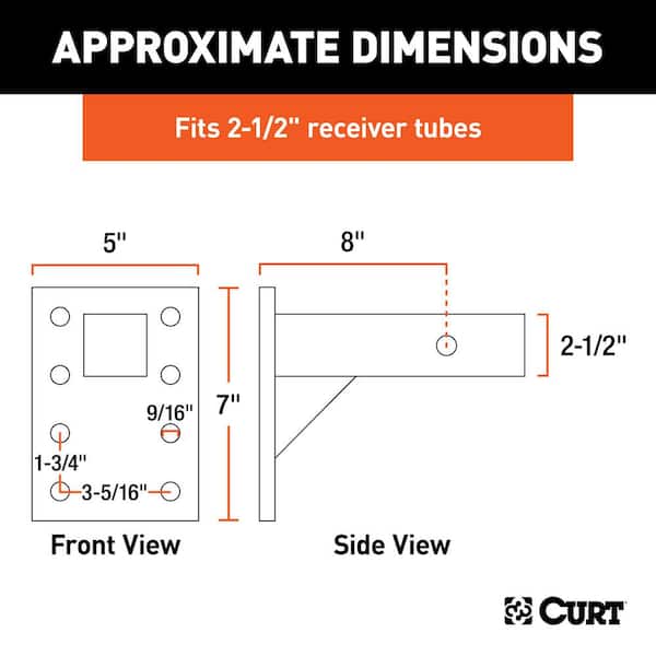 Adjustable Pintle Mount (2-1/2 in. Shank, 18,000 lbs., 7 in. High, 8 in. Long)