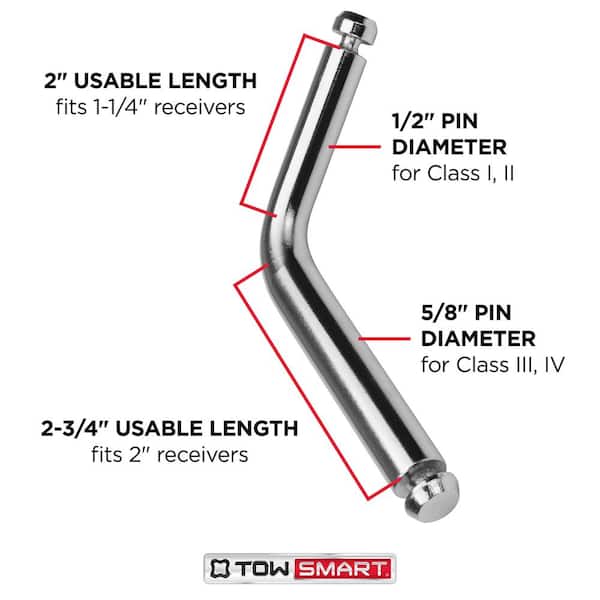Steel Locking Boomerang Hitch Pin with Coupler Lock - Fits 1/2 in. and 5/8 in. Receivers