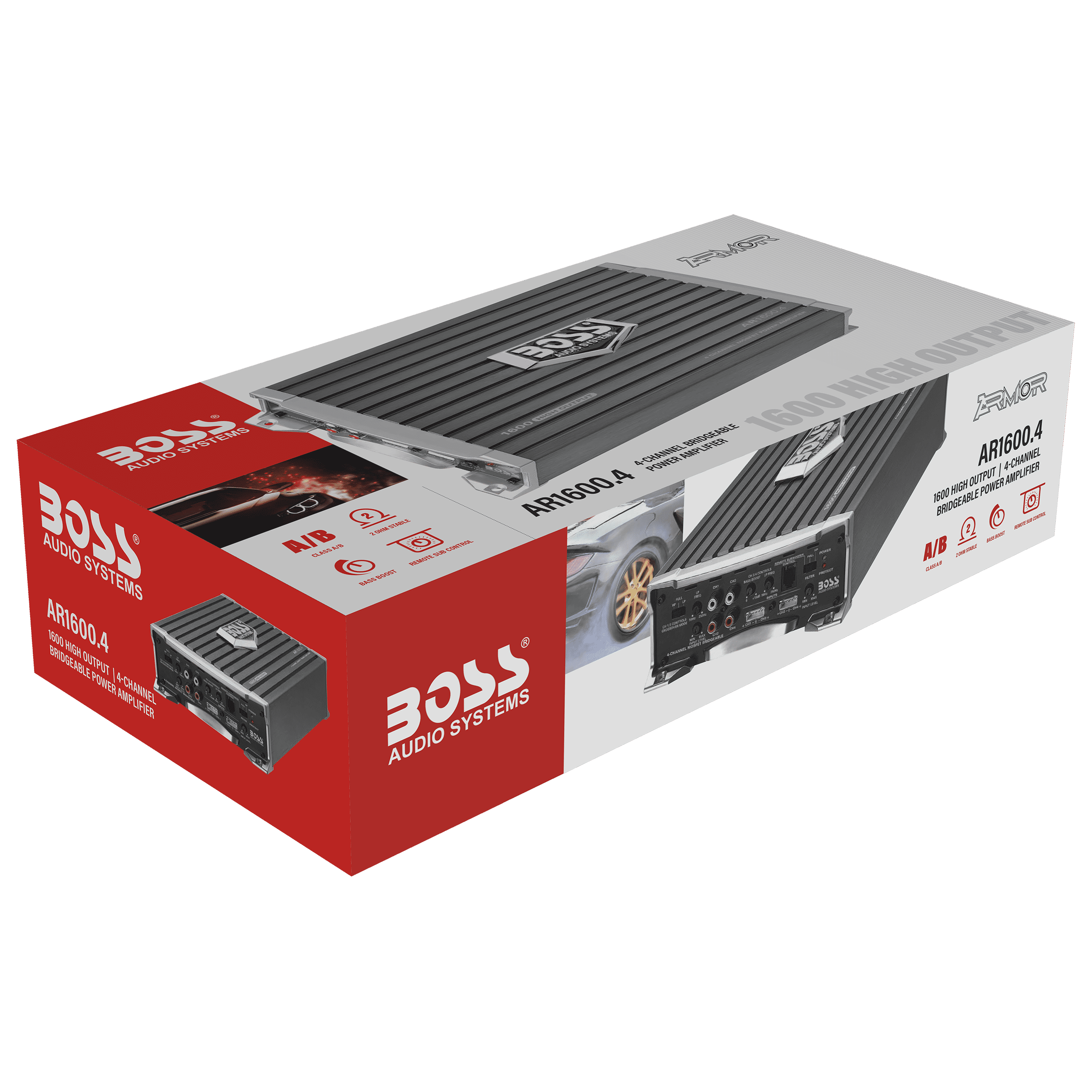 BOSS Audio Systems AR1600.4 4 Channel Car Amplifier, 1600 Watts, Mosfet Power