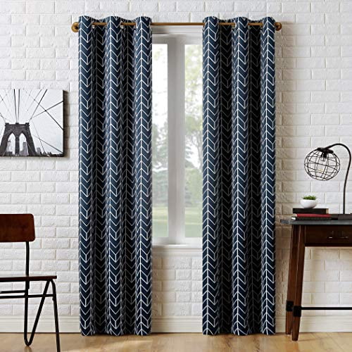 Sun Zero Kenwood Chevron Blackout Grommet Curtain Panel, 40