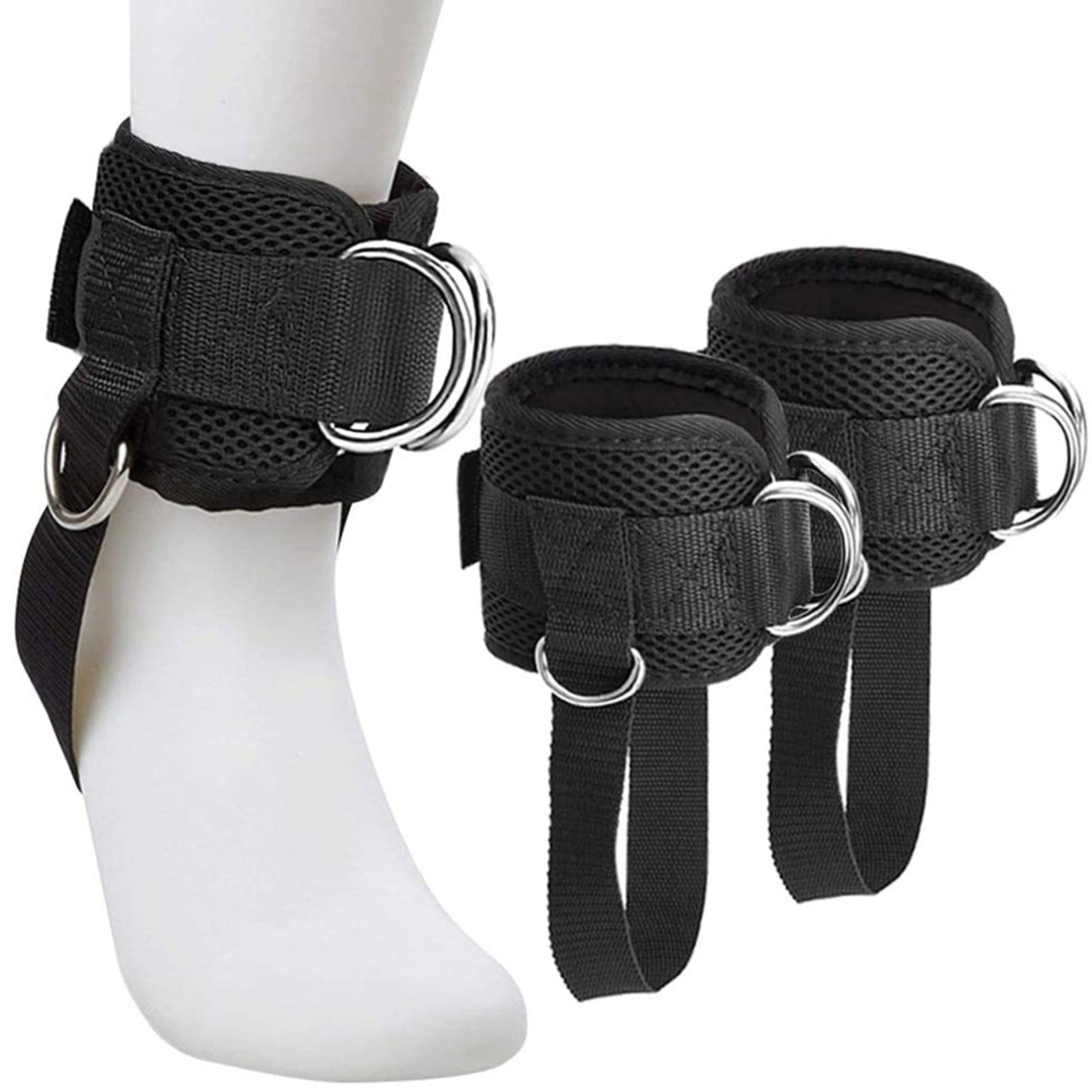 HeroNeo Fitness Thigh Straps Padded D-Ring Ankle Strap Leg Cuffs for Gym Men & Women