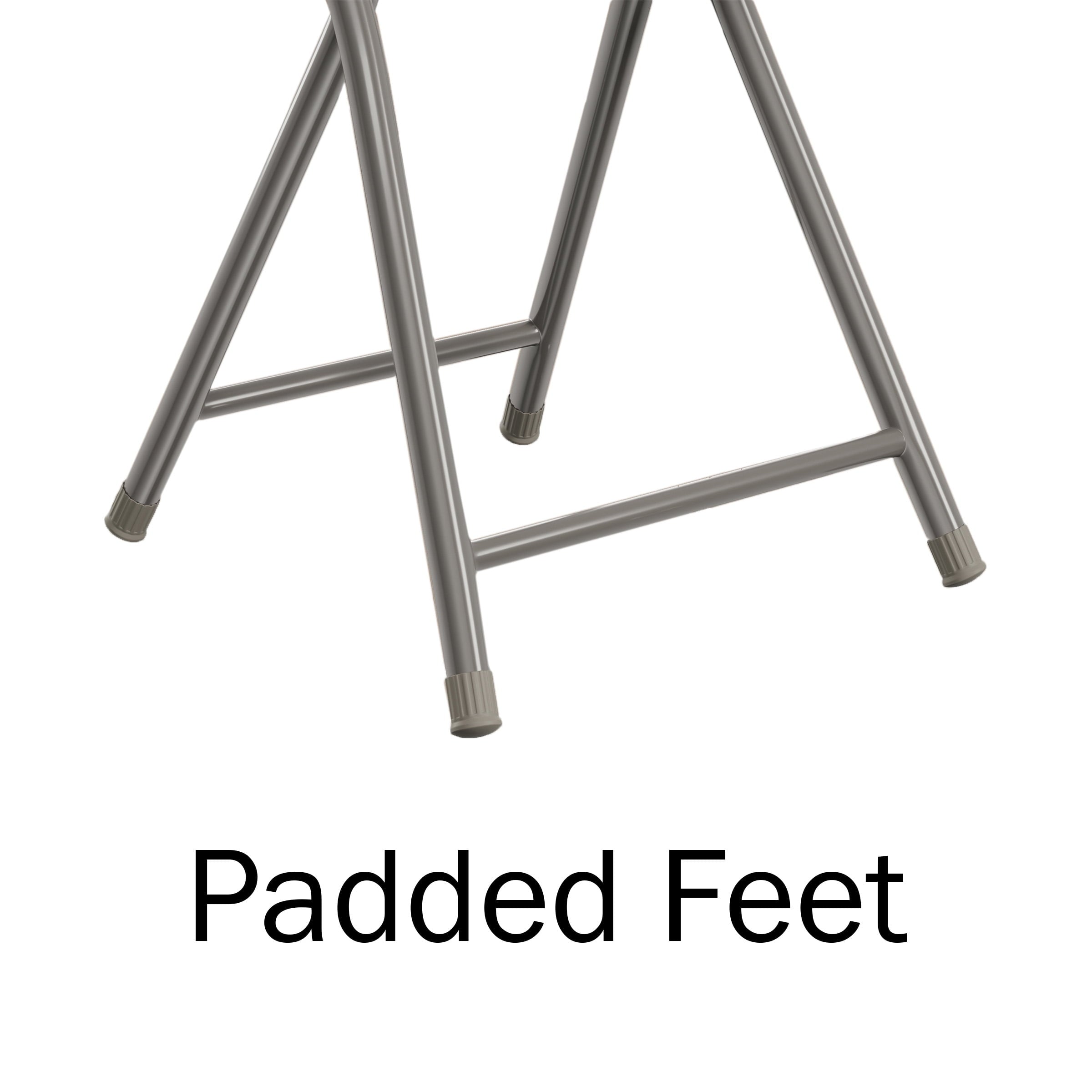 Trademark Home 18-Inch Folding Bar Stool Heavy-Duty, White, Set of 2