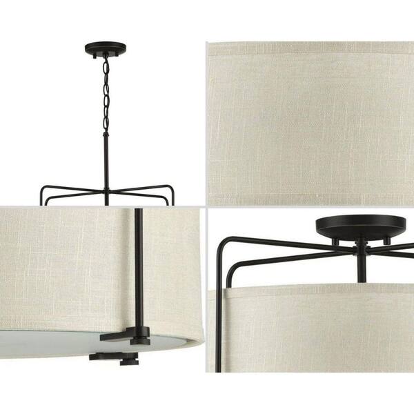 Kempsey 21.75 in. 3-Light Antique Bronze Flush Mount