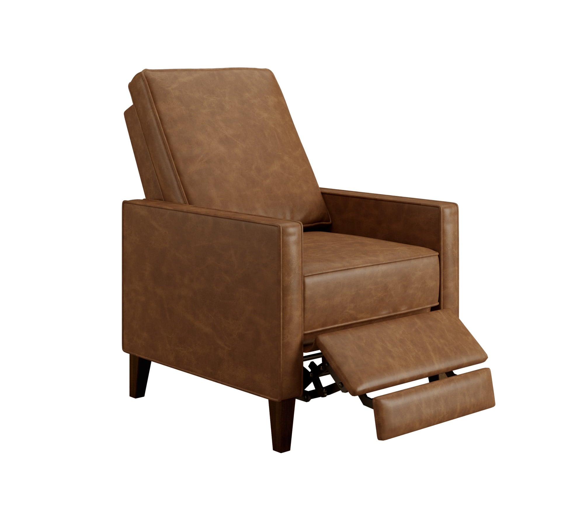 Hillsdale Jianna Faux Leather Push Back Recliner, Saddle Brown