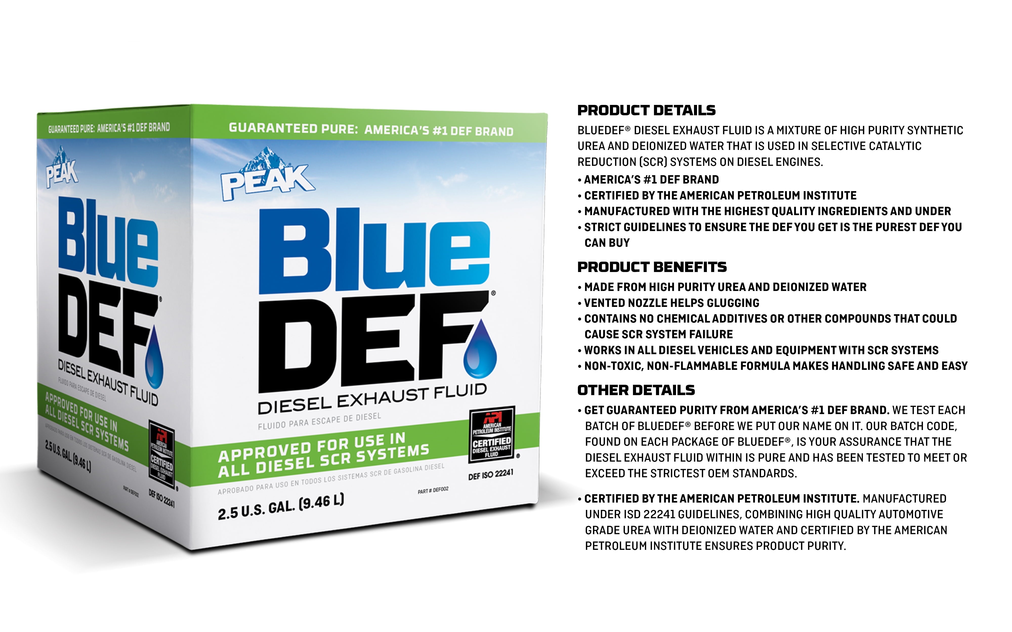 BLUEDEF Diesel Exhaust Fluid, 2.5 gal