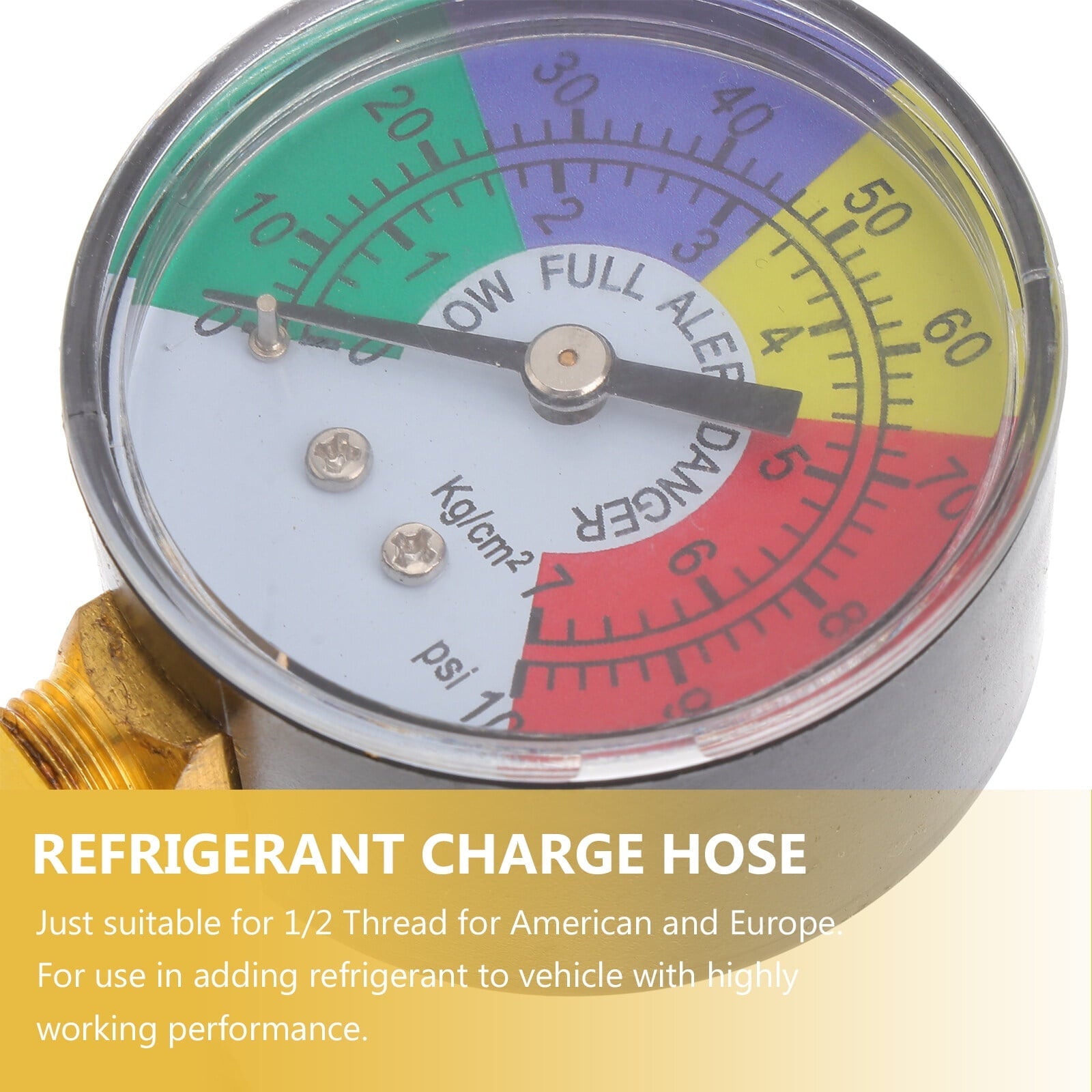 Car AC Refrigerant Charge Hose Kit Recharge Hose with Gauge,A/C 1/2 Recharge Measuring Kit Can Tap Air Conditioning Pressure Gauge