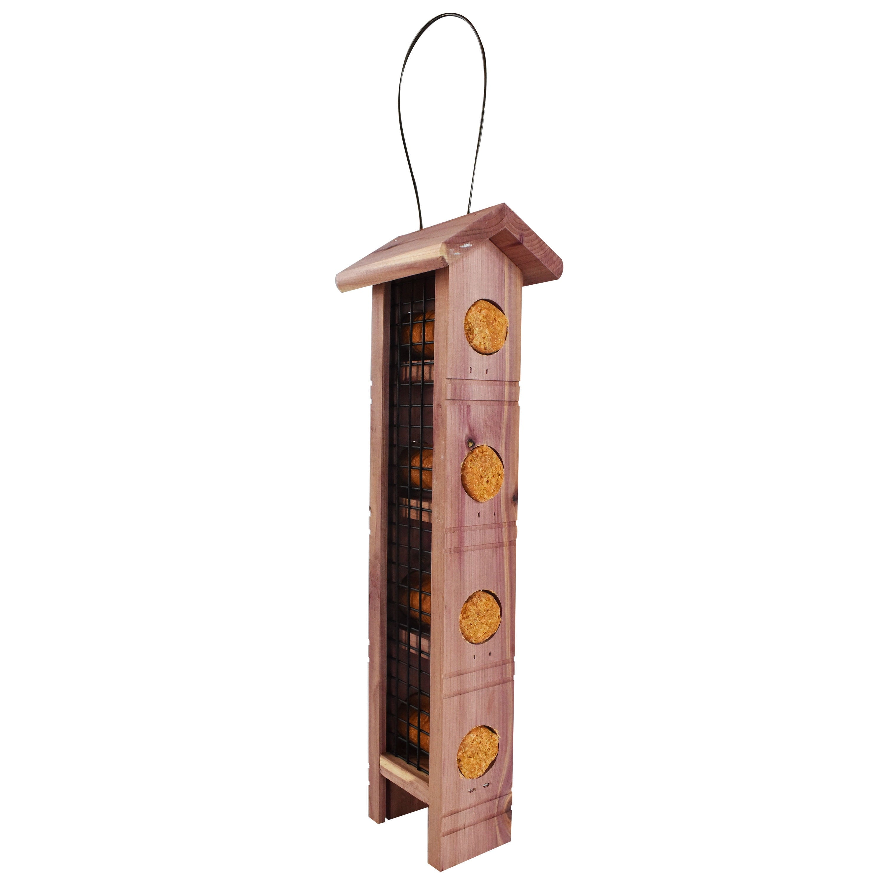 Pennington Red Cedar Wild Bird Suet Feeder, 4 Plug Capacity