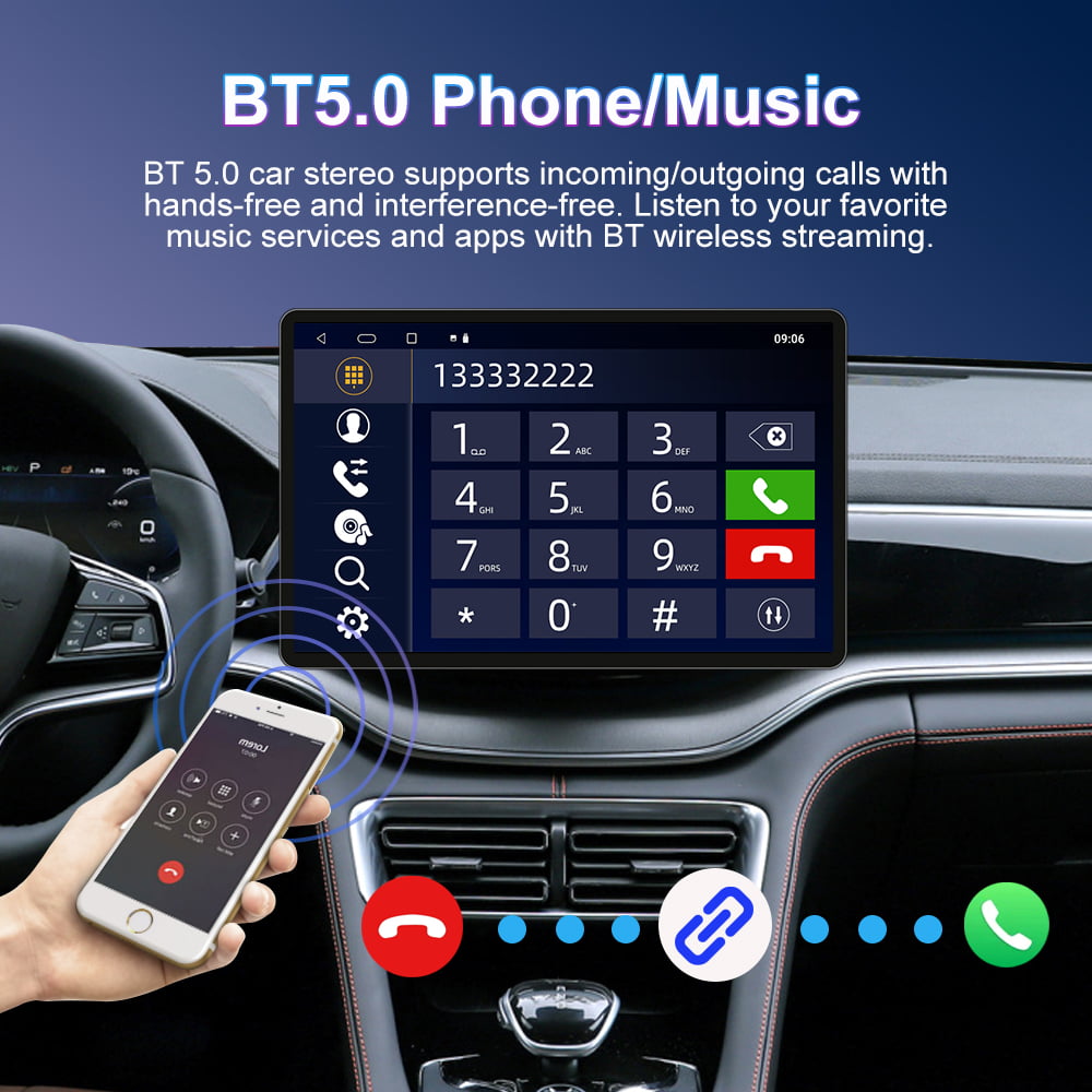 13.3 Inch Car Stereo Radio Android 12 Touch Screen 1DIN Carplay GPS Wifi 2+32G+AHDCAM