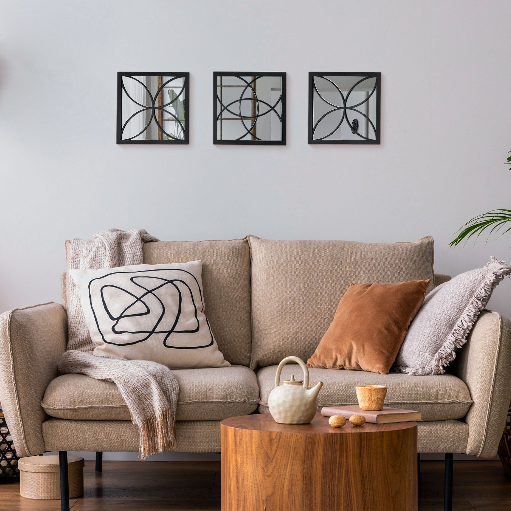 Mainstays Contemporary Square Wall Mirror Black 10