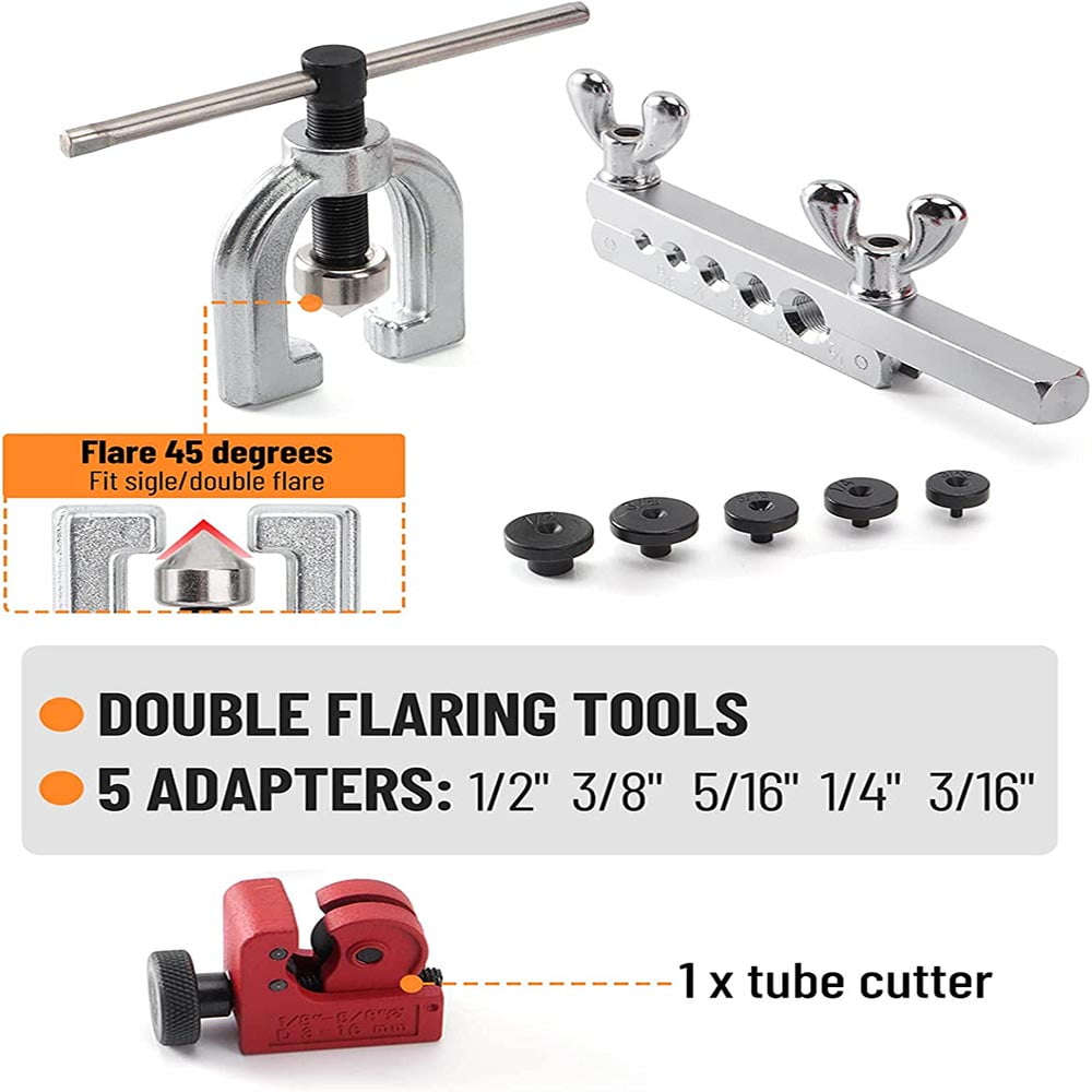 25ft of 3/16 Brake Line Kit,  Copper Coated with Double & Single Flaring Tool Set