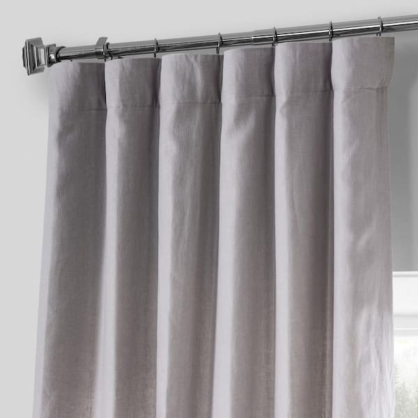 Earl Grey French Linen Rod Pocket Room Darkening Curtain 50 in. W x 84 in. L Single Window Panel