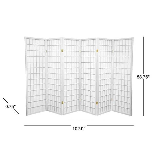 5 ft. White 6-Panel Room Divider
