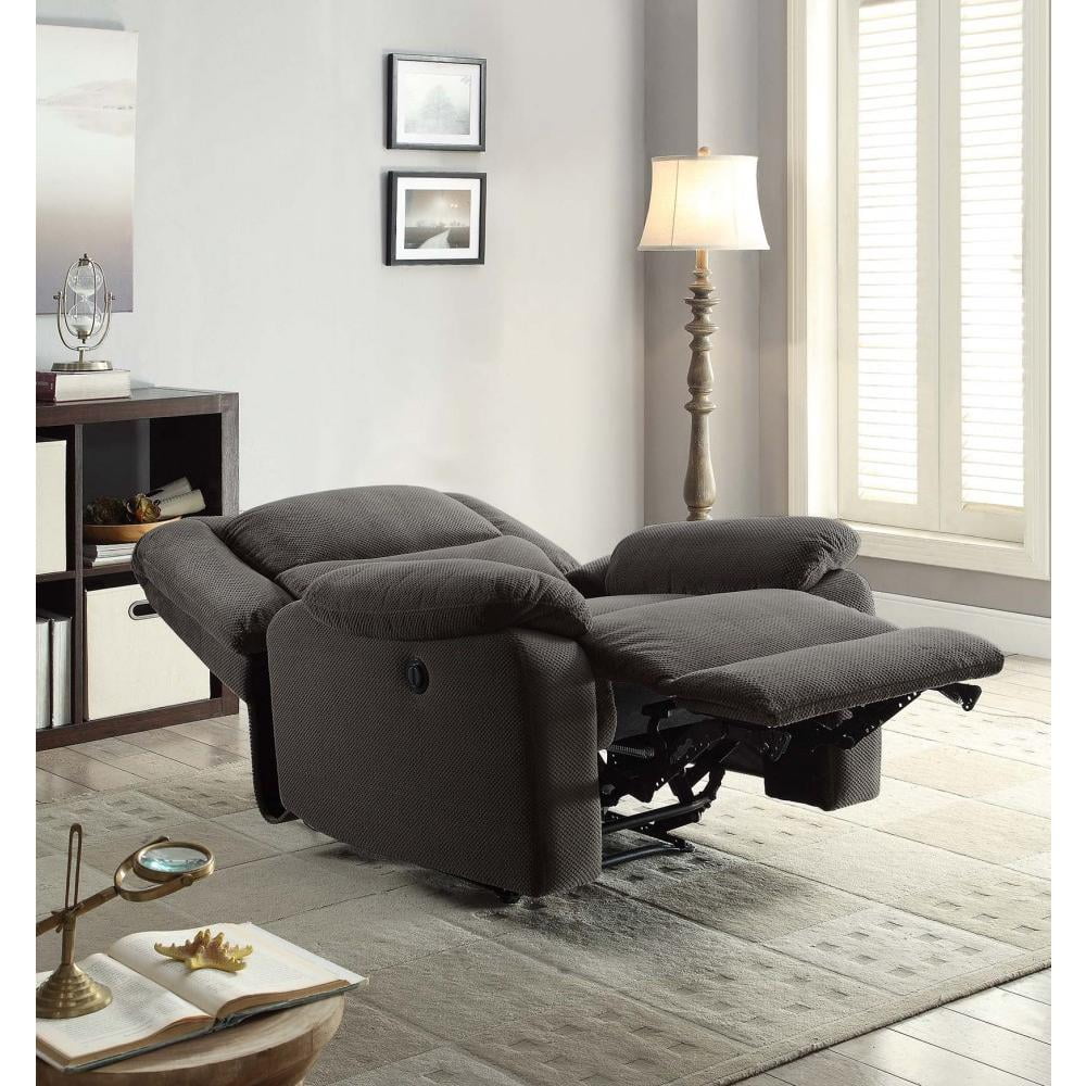 Serta Push-Button Power Recliner with Deep Body Cushions, Gray Fabric