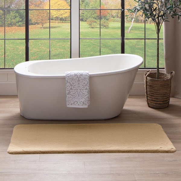 Lavish Plush Linen 24 in. x 60 in. Bath Mat