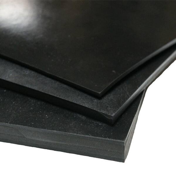 EPDM 1/4 in. x 36 in. x 72 in. Commercial Grade 60A Rubber Sheet - Black