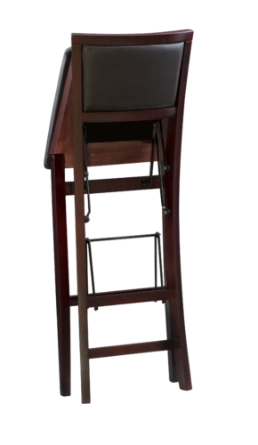 Linon Kristle Folding Padded Bar Stool, 30" Seat Height, Espresso Finish