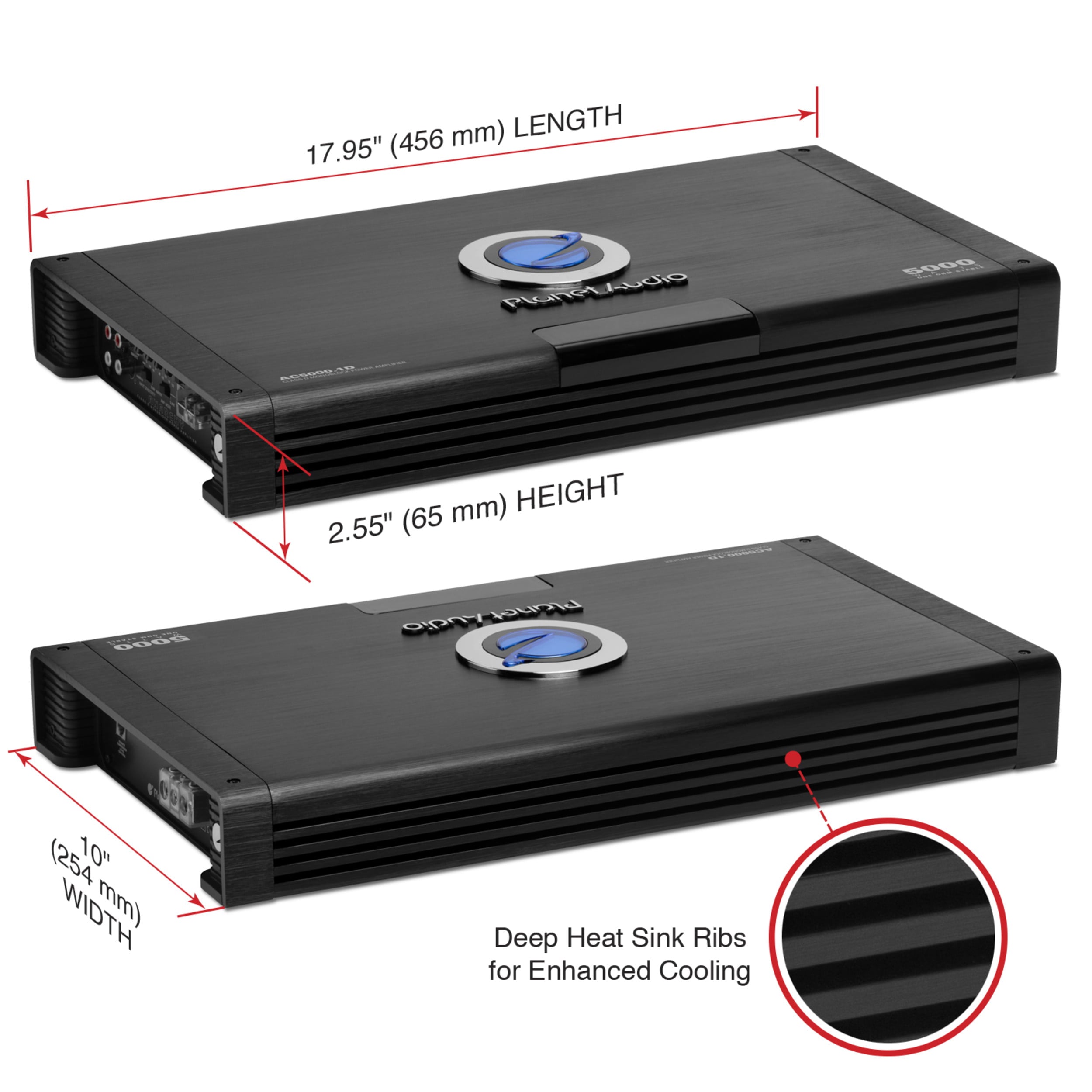Planet Audio AC5000.1D 5000W Mono Class D MOSFET Power Car Amplifier w/ Remote