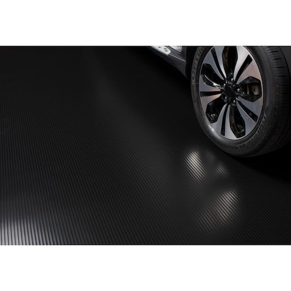 Rib 8.5 ft. x 22 ft. Midnight Black Vinyl Garage Flooring Cover and Protector