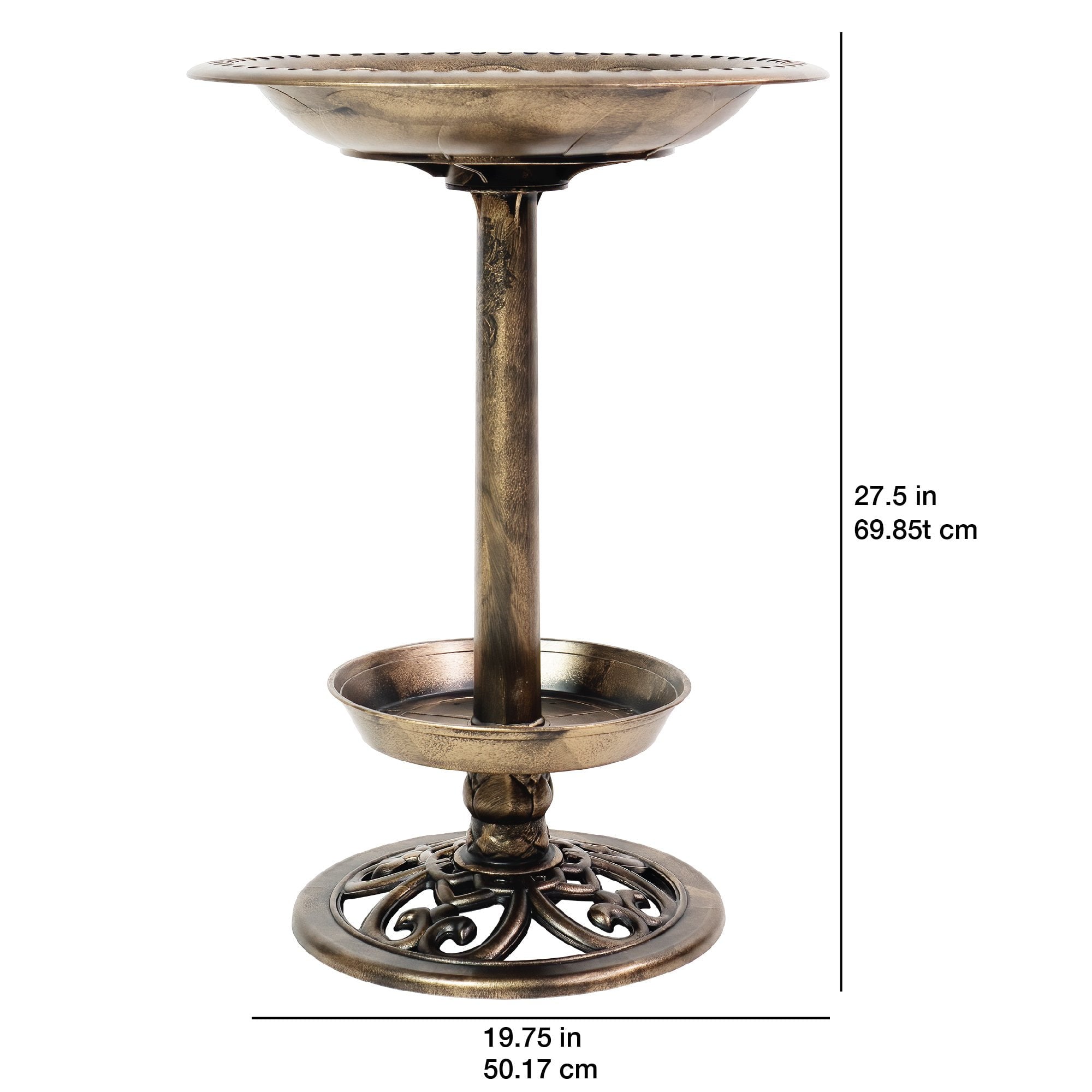 Patio Premier 28 inch Height Brushed Bronze Bird Bath with Planter