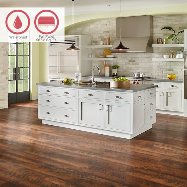 Outlast+ Antique Cherry 12 mm T x 6.1 in. W Waterproof Laminate Wood Flooring (967.2 sqft/pallet)