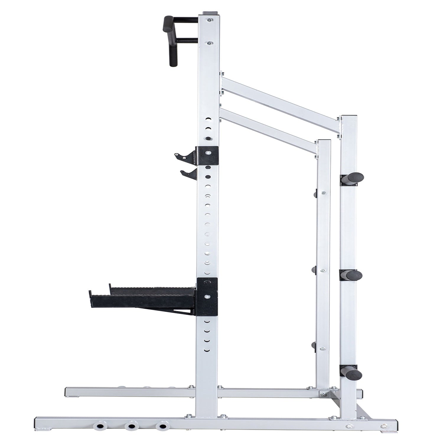 Canddidliike Power Rack Squat Stand, Home Gym Strength Training Power Cage Weight Rack with Pull Up Attachment - Silver