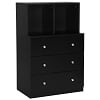 Gymax 3 Drawer Dresser W/ Cubbies Storage Chest for Bedroom Living Room Black