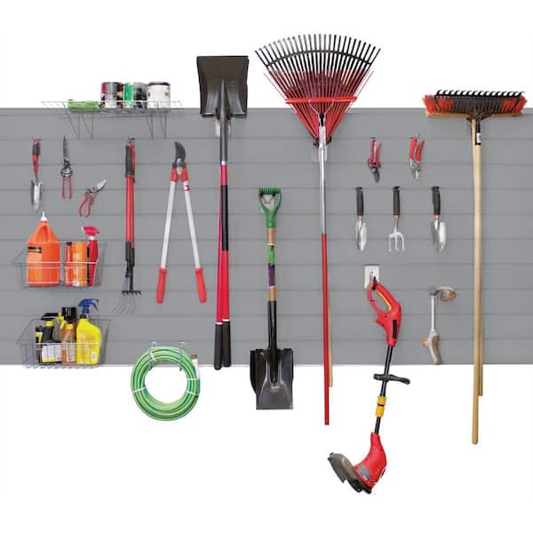 96 in. W x 48 in. H Slat Wall Panel Set Light Grey (2-Pack)