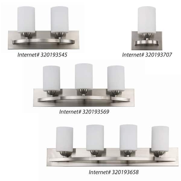 Moonlight 24-in. 3-Light Brushed Nickel Bathroom Vanity Light Fixture with Frosted Glass