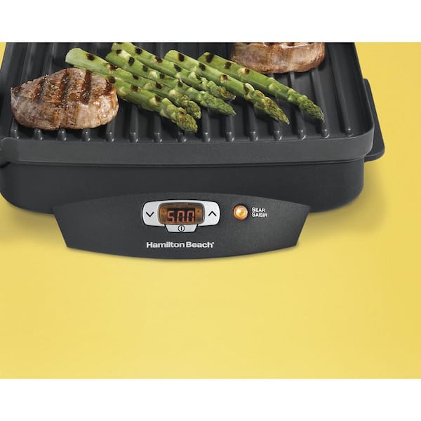 Steak Lover's 100 sq. in. Black Indoor Grill with Lid