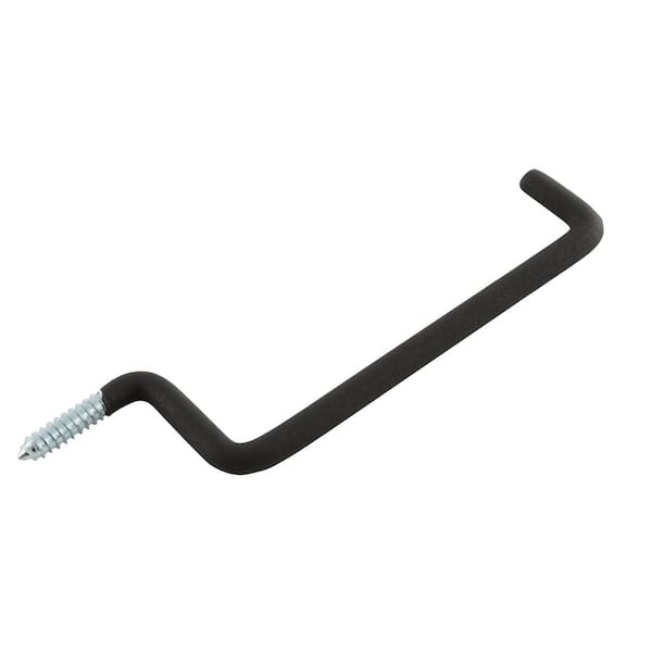 10-3/4 in. L Heavy-Duty Black Vinyl-Coated Steel Screw-In Ladder Hanger Storage Hook 50 lbs.