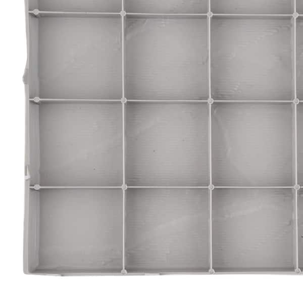 16 in. x 16 in. Flat Rock Grey Plastic Resin Lightweight Duty Patio Paver (12-Pack)