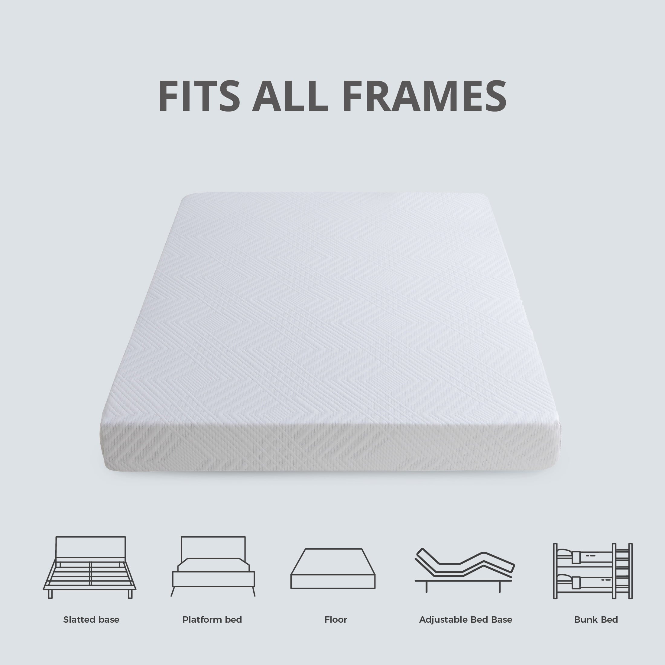 Ego White 6 inch Memory Foam Mattress, Twin Size Mattress in a Box, Medium Firm