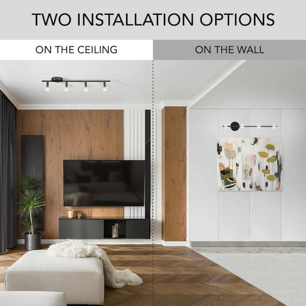 Monroe 2.36 ft. 4-Light Matte Black Slim Profile Fixed Track Lighting Kit