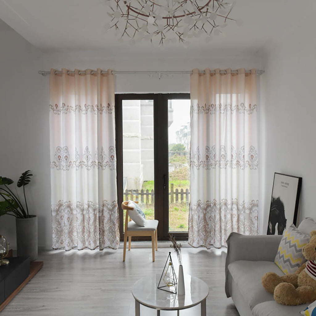 Home Deals!WQQZJJ Household Essentials Leaves Sheer Curtain Tulle Window Voile Drape Valance 1 Panel Fabric,Gifts On Clearance