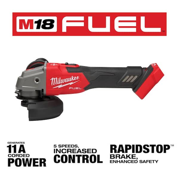 M18 FUEL 18V Lithium-Ion Brushless Cordless 4-1/2 in./5 in. Grinder with Variable Speed & Slide Switch (Tool-Only)
