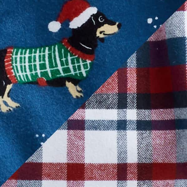 Company Cotton Family Flannel Holiday Pup/Winter Plaid Men's Small Red Multi Boxers Shorts (Set of 2)