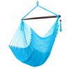 Hassch Hanging Rope Hammock Chair Swing - Caribbean-Style Extra Large Hanging Chair for Backyard and Patio - Sky Blue