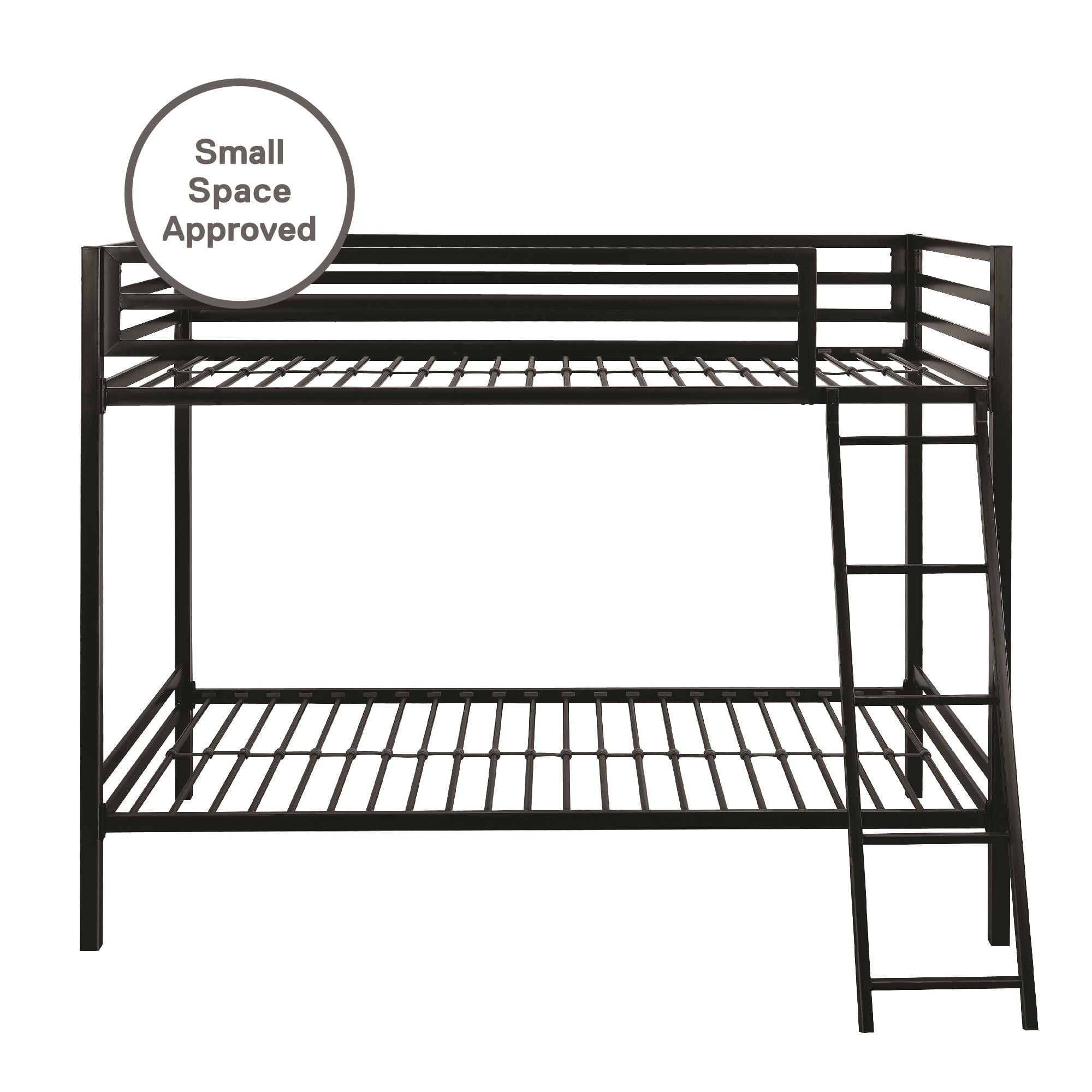 Mainstays Premium Twin over Twin Metal Bunk Bed, Black