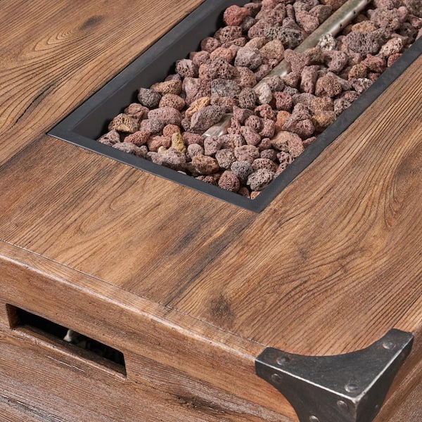 Kalmia Brown Rectangular Stone Fire Pit (No Tank Holder)