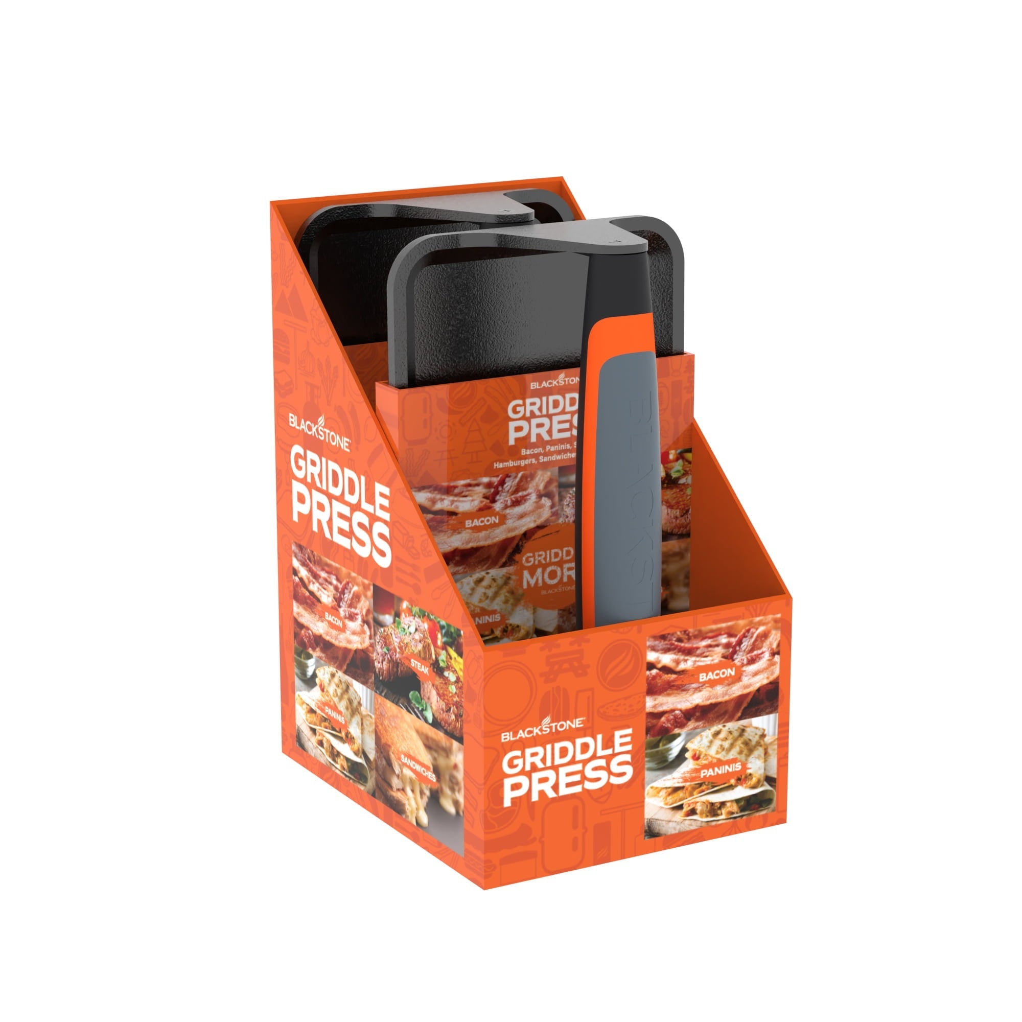 Blackstone Cast Iron Griddle Grill Press with Non-Slip Handle, Medium