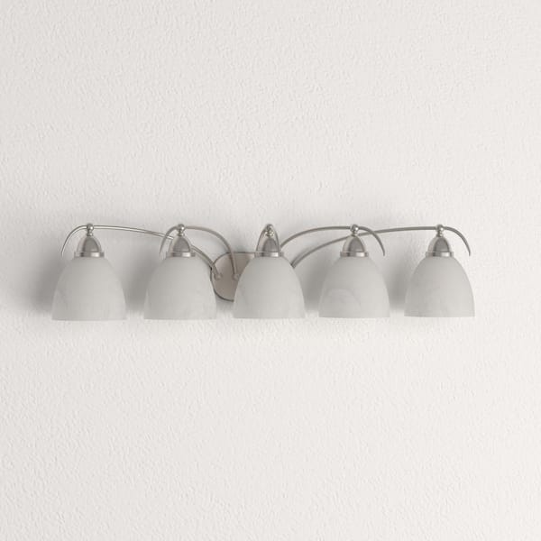 5-Light Brushed Nickel Bath and Vanity Light