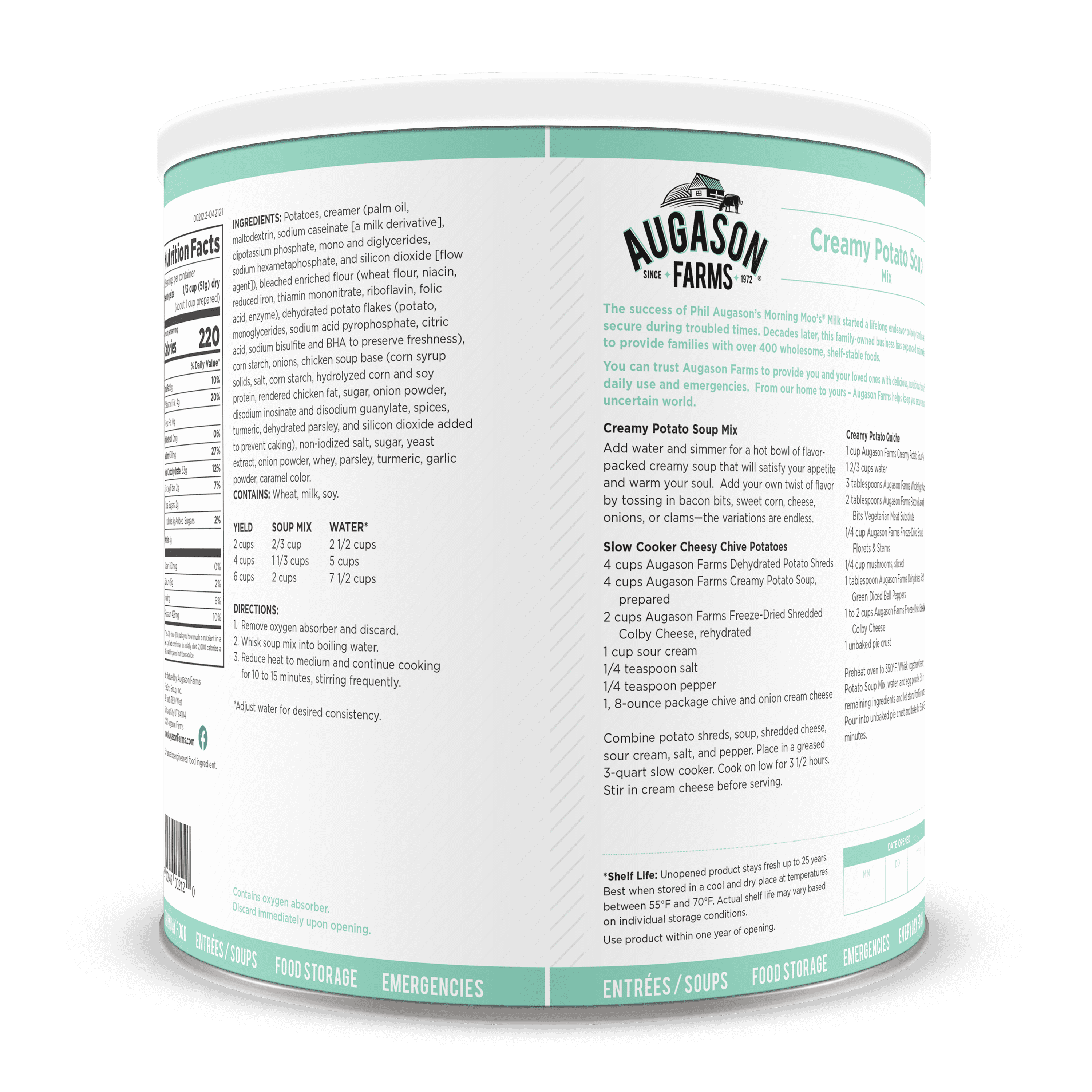 Augason Farms Creamy Potato Dry Soup Mix 2 lb 12 oz